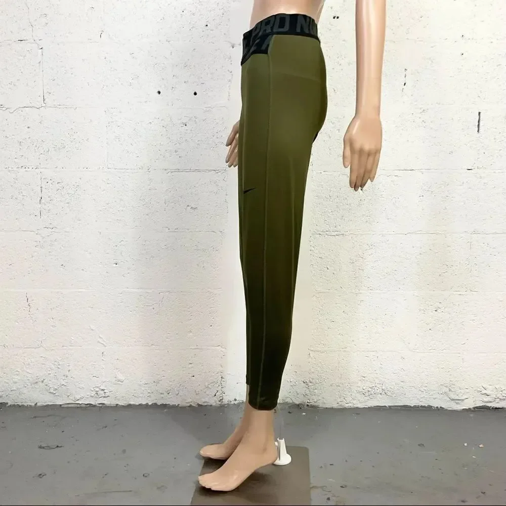 Nike Just Do It Army Green Black Muscle Tank Leggings Matching Set M